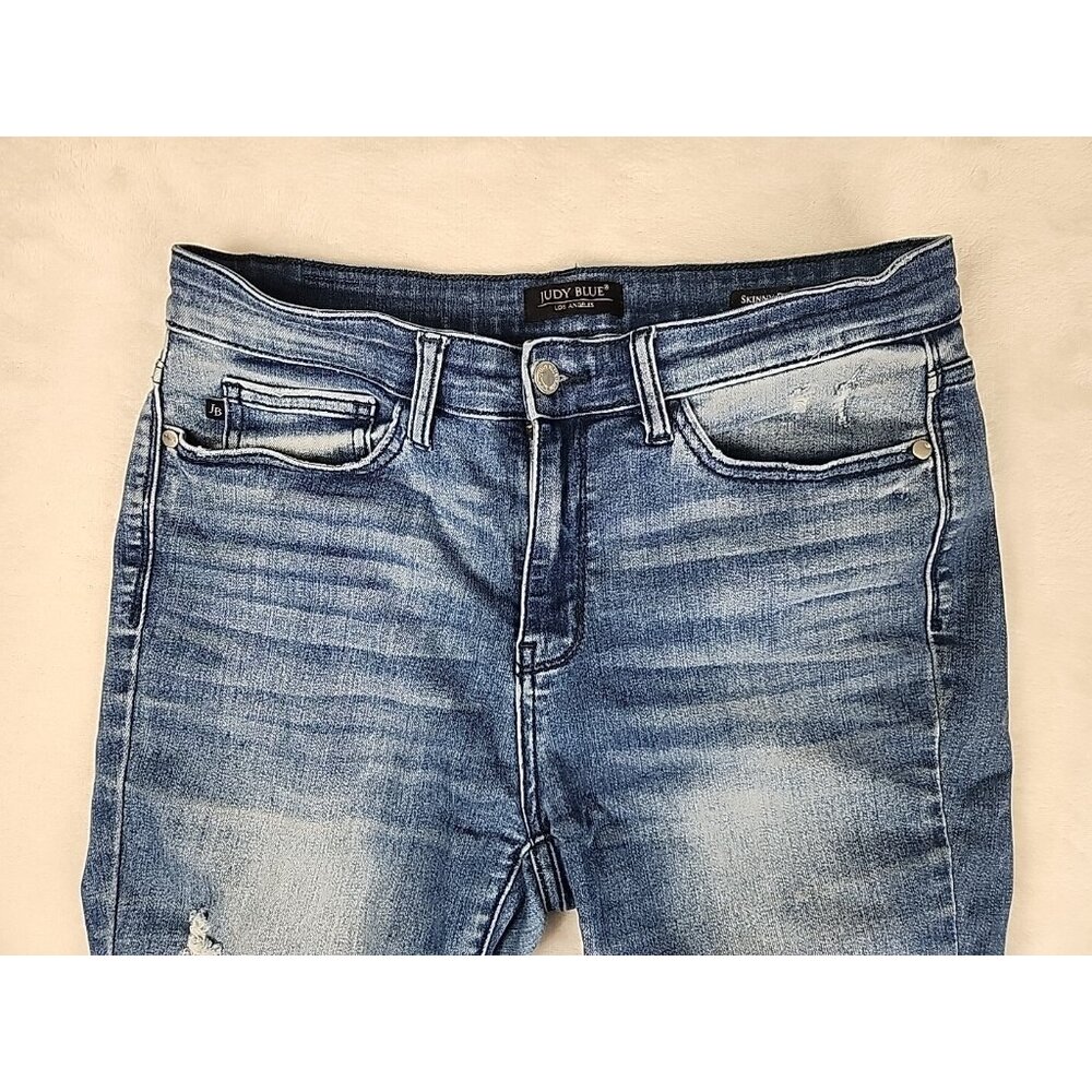 Judy Blue Jeans Womens 11/30 Blue Skinny Fit Medium Wash Stretch Denim Fit 31x23 - Picture 2 of 13